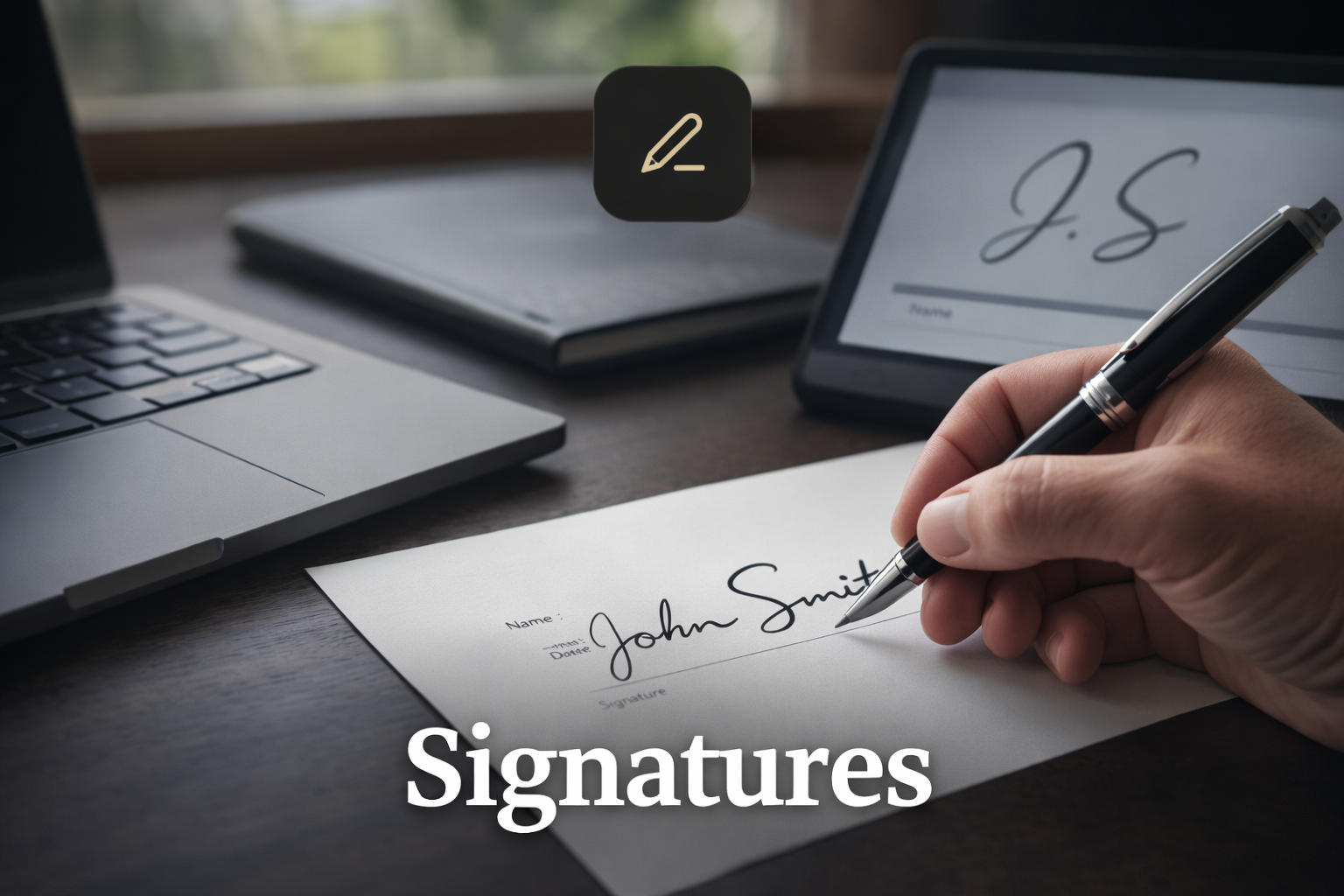 Signature and fill text fields placed on a document