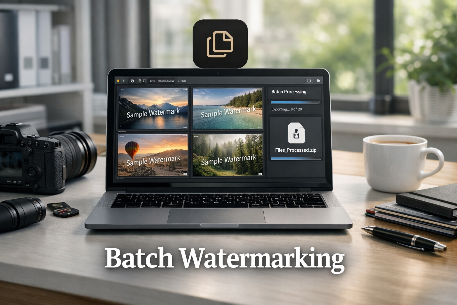 Batch watermarking multiple photos at once